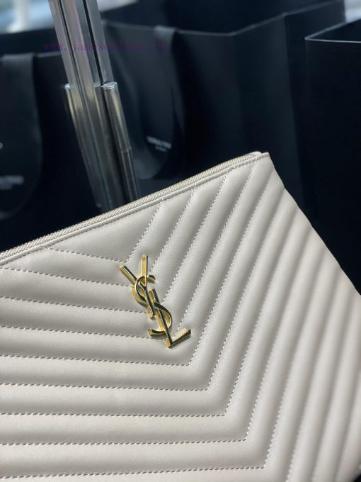 Yves Saint Laurent Bags 𝑴𝒐𝒏𝒐𝒈𝒓𝒂𝒎 Jacquard splicing file handbag, made of original calf leather satin lining, top zip 710g9agl - Image 6
