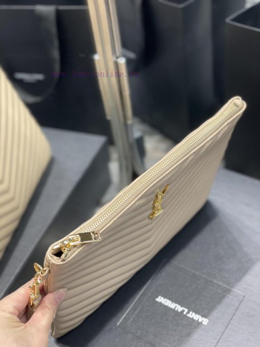 Yves Saint Laurent Bags 𝑴𝒐𝒏𝒐𝒈𝒓𝒂𝒎 Jacquard splicing file handbag, made of original calf leather satin lining, top zip 710g9agl - Image 8