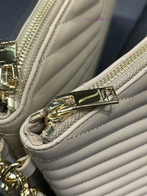 Yves Saint Laurent Bags 𝑴𝒐𝒏𝒐𝒈𝒓𝒂𝒎 Jacquard splicing file handbag, made of original calf leather satin lining, top zip 710g9agl - Image 9