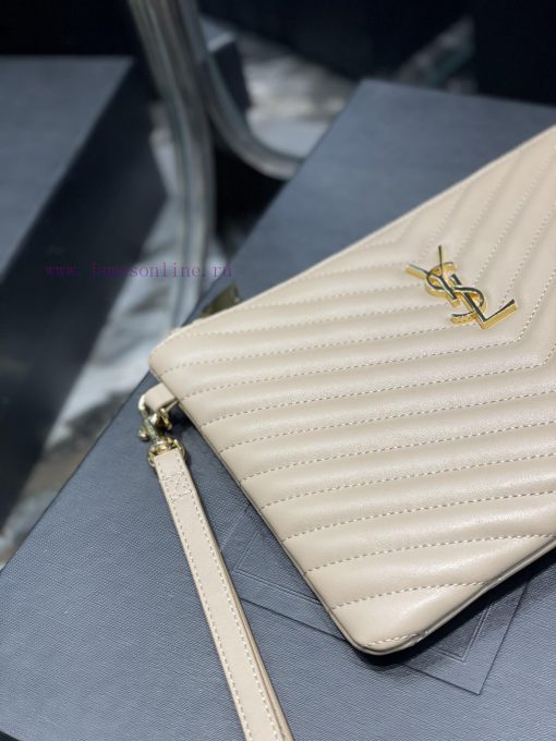 Yves Saint Laurent Bags 𝑴𝒐𝒏𝒐𝒈𝒓𝒂𝒎 Jacquard splicing file handbag, made of original calf leather satin lining, top zip mlxt2hk7 - Image 5