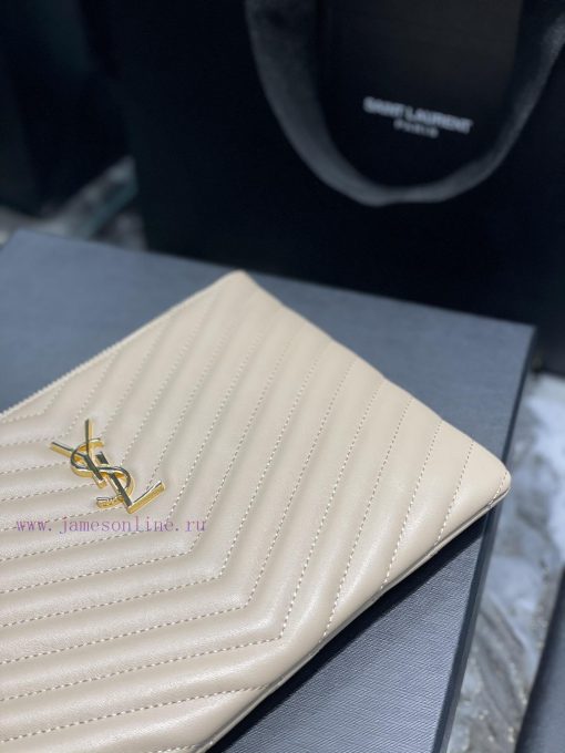 Yves Saint Laurent Bags 𝑴𝒐𝒏𝒐𝒈𝒓𝒂𝒎 Jacquard splicing file handbag, made of original calf leather satin lining, top zip mlxt2hk7 - Image 6