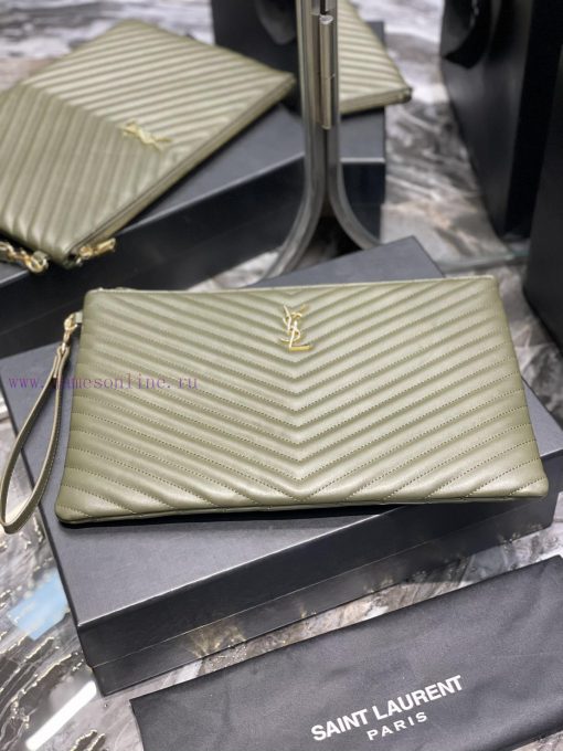 Yves Saint Laurent Bags 𝑴𝒐𝒏𝒐𝒈𝒓𝒂𝒎 Jacquard splicing file handbag, made of original calf leather satin lining, top zip 8dzy8fvk - Image 4