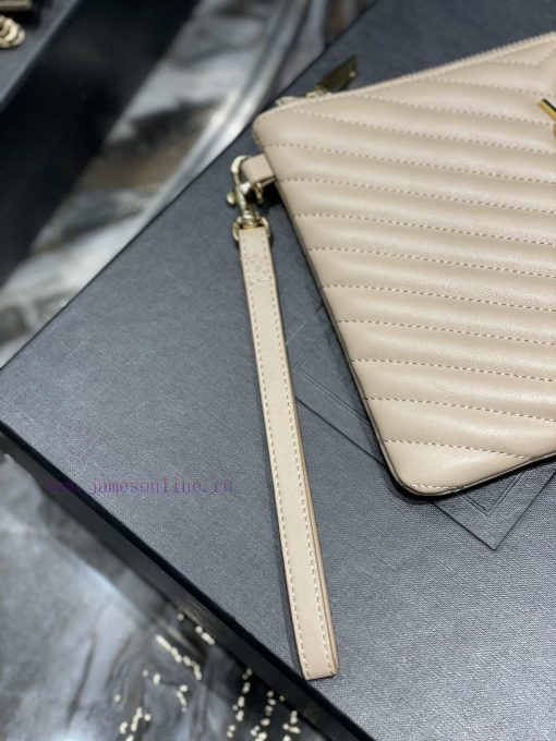 Yves Saint Laurent Bags 𝑴𝒐𝒏𝒐𝒈𝒓𝒂𝒎 Jacquard splicing file handbag, made of original calf leather satin lining, top zip mlxt2hk7 - Image 7