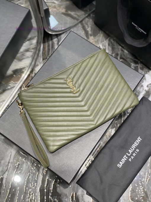 Yves Saint Laurent Bags 𝑴𝒐𝒏𝒐𝒈𝒓𝒂𝒎 Jacquard splicing file handbag, made of original calf leather satin lining, top zip gxxrgvpk - Image 2