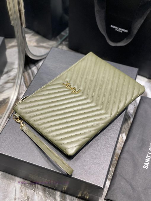Yves Saint Laurent Bags 𝑴𝒐𝒏𝒐𝒈𝒓𝒂𝒎 Jacquard splicing file handbag, made of original calf leather satin lining, top zip gxxrgvpk - Image 3