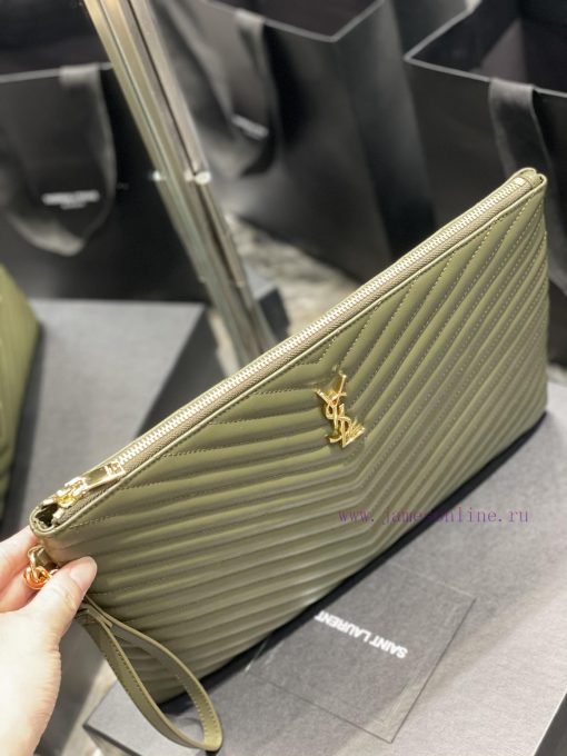 Yves Saint Laurent Bags 𝑴𝒐𝒏𝒐𝒈𝒓𝒂𝒎 Jacquard splicing file handbag, made of original calf leather satin lining, top zip 8dzy8fvk - Image 7
