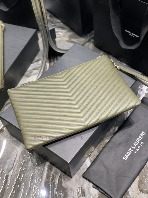 Yves Saint Laurent Bags 𝑴𝒐𝒏𝒐𝒈𝒓𝒂𝒎 Jacquard splicing file handbag, made of original calf leather satin lining, top zip 8dzy8fvk - Image 10