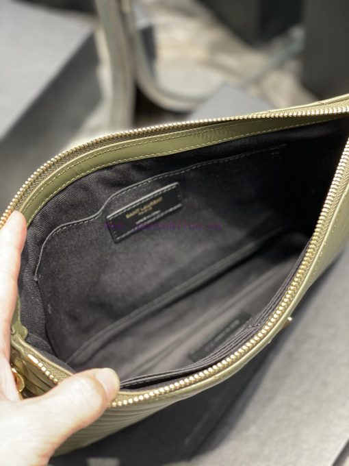 Yves Saint Laurent Bags 𝑴𝒐𝒏𝒐𝒈𝒓𝒂𝒎 Jacquard splicing file handbag, made of original calf leather satin lining, top zip gxxrgvpk - Image 9
