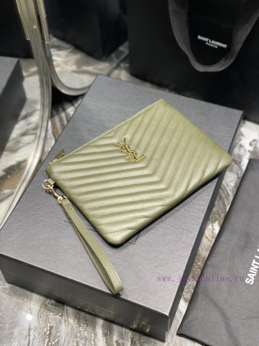 Yves Saint Laurent Bags 𝑴𝒐𝒏𝒐𝒈𝒓𝒂𝒎 Jacquard splicing file handbag, made of original calf leather satin lining, top zip 22eeeyok - Image 3