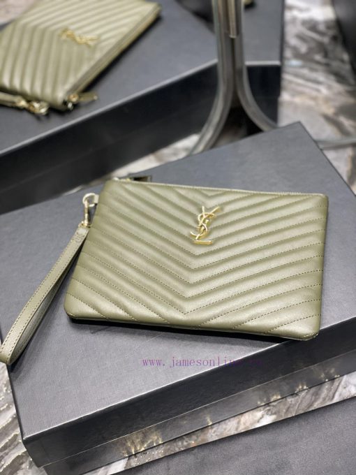 Yves Saint Laurent Bags 𝑴𝒐𝒏𝒐𝒈𝒓𝒂𝒎 Jacquard splicing file handbag, made of original calf leather satin lining, top zip 22eeeyok - Image 4