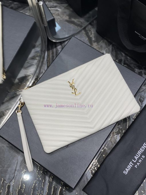 Yves Saint Laurent Bags 𝑴𝒐𝒏𝒐𝒈𝒓𝒂𝒎 Jacquard splicing file handbag, made of original calf leather satin lining, top zip axwudwey