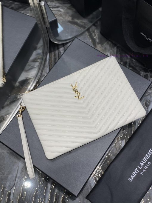 Yves Saint Laurent Bags 𝑴𝒐𝒏𝒐𝒈𝒓𝒂𝒎 Jacquard splicing file handbag, made of original calf leather satin lining, top zip axwudwey - Image 2