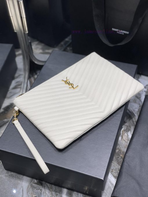 Yves Saint Laurent Bags 𝑴𝒐𝒏𝒐𝒈𝒓𝒂𝒎 Jacquard splicing file handbag, made of original calf leather satin lining, top zip axwudwey - Image 3