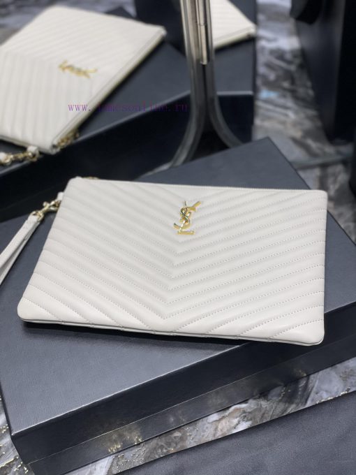 Yves Saint Laurent Bags 𝑴𝒐𝒏𝒐𝒈𝒓𝒂𝒎 Jacquard splicing file handbag, made of original calf leather satin lining, top zip axwudwey - Image 4