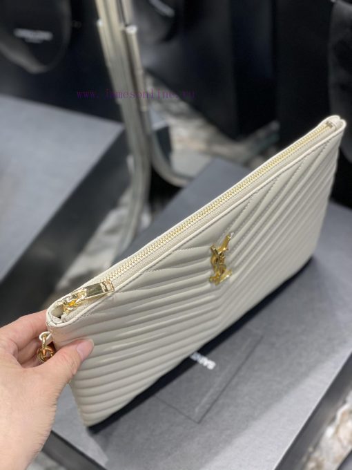 Yves Saint Laurent Bags 𝑴𝒐𝒏𝒐𝒈𝒓𝒂𝒎 Jacquard splicing file handbag, made of original calf leather satin lining, top zip axwudwey - Image 7