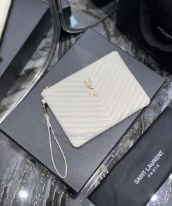 Yves Saint Laurent Bags 𝑴𝒐𝒏𝒐𝒈𝒓𝒂𝒎 Jacquard splicing file handbag, made of original calf leather satin lining, top zip pi6utbay