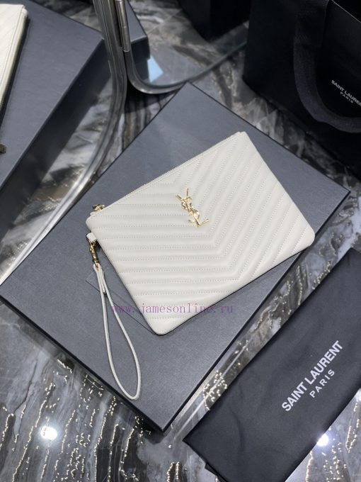 Yves Saint Laurent Bags 𝑴𝒐𝒏𝒐𝒈𝒓𝒂𝒎 Jacquard splicing file handbag, made of original calf leather satin lining, top zip pi6utbay
