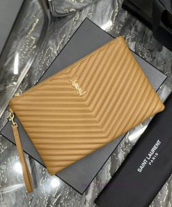 Yves Saint Laurent Bags 𝑴𝒐𝒏𝒐𝒈𝒓𝒂𝒎 Jacquard splicing file handbag, made of original calf leather satin lining, top zip 6hh2k8f8