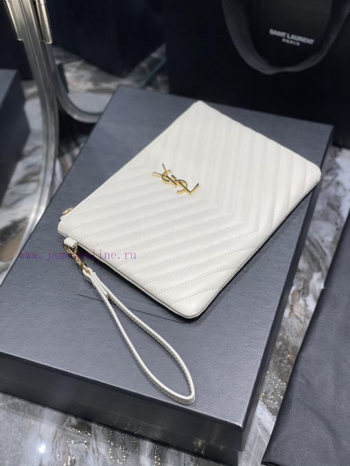 Yves Saint Laurent Bags 𝑴𝒐𝒏𝒐𝒈𝒓𝒂𝒎 Jacquard splicing file handbag, made of original calf leather satin lining, top zip pi6utbay - Image 3
