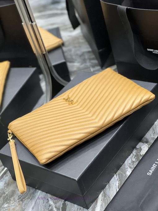Yves Saint Laurent Bags 𝑴𝒐𝒏𝒐𝒈𝒓𝒂𝒎 Jacquard splicing file handbag, made of original calf leather satin lining, top zip 6hh2k8f8 - Image 4