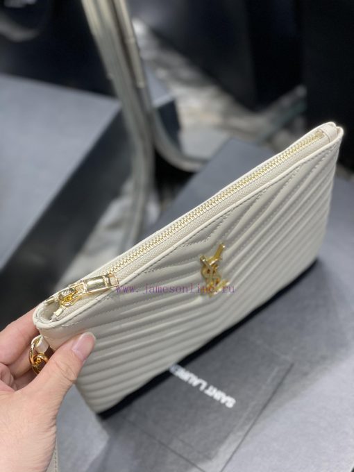 Yves Saint Laurent Bags 𝑴𝒐𝒏𝒐𝒈𝒓𝒂𝒎 Jacquard splicing file handbag, made of original calf leather satin lining, top zip pi6utbay - Image 7
