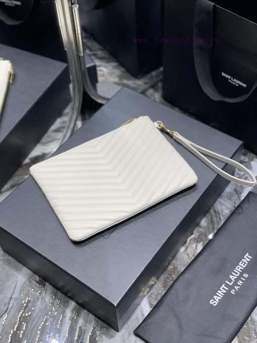 Yves Saint Laurent Bags 𝑴𝒐𝒏𝒐𝒈𝒓𝒂𝒎 Jacquard splicing file handbag, made of original calf leather satin lining, top zip pi6utbay - Image 10