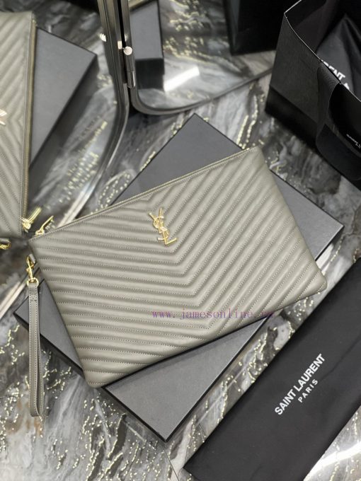 Yves Saint Laurent Bags 𝑴𝒐𝒏𝒐𝒈𝒓𝒂𝒎 Jacquard splicing file handbag, made of original calf leather satin lining, top zip kqgf95rd