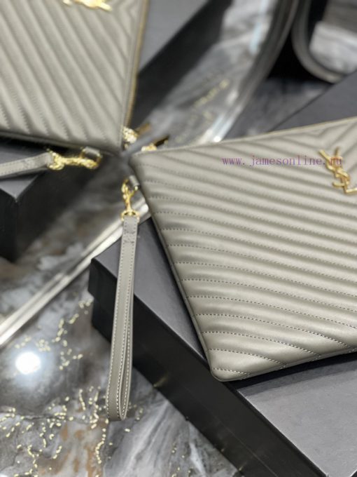 Yves Saint Laurent Bags 𝑴𝒐𝒏𝒐𝒈𝒓𝒂𝒎 Jacquard splicing file handbag, made of original calf leather satin lining, top zip kqgf95rd - Image 5