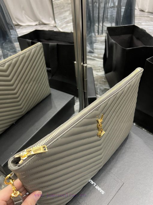 Yves Saint Laurent Bags 𝑴𝒐𝒏𝒐𝒈𝒓𝒂𝒎 Jacquard splicing file handbag, made of original calf leather satin lining, top zip kqgf95rd - Image 8