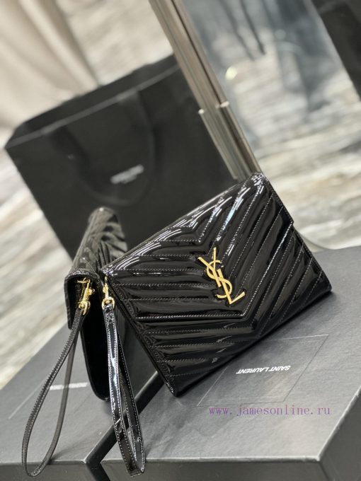 Yves Saint Laurent Bags NEW new color_MONOGRAM Black patent leather handbag with detachable wrist strap, cool glossy nmk1jkc2 - Image 3