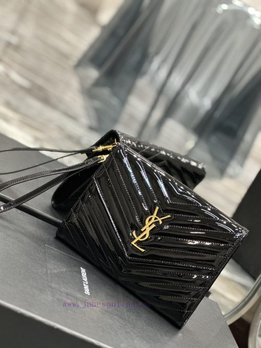 Yves Saint Laurent Bags NEW new color_MONOGRAM Black patent leather handbag with detachable wrist strap, cool glossy nmk1jkc2 - Image 4