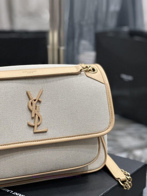 Yves Saint Laurent Bags Apricot colored cowhide paired with cotton and linenNiki_ popular linen color matching, a hi omw938up - Image 5