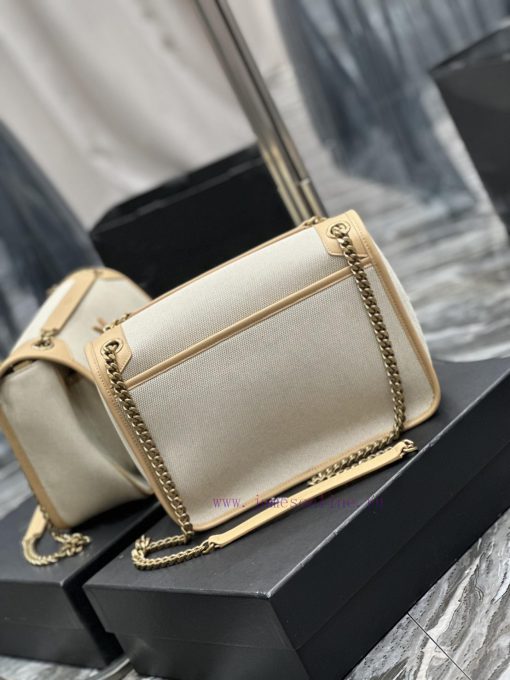 Yves Saint Laurent Bags Apricot colored cowhide paired with cotton and linenNiki_ popular linen color matching, a hi omw938up - Image 7