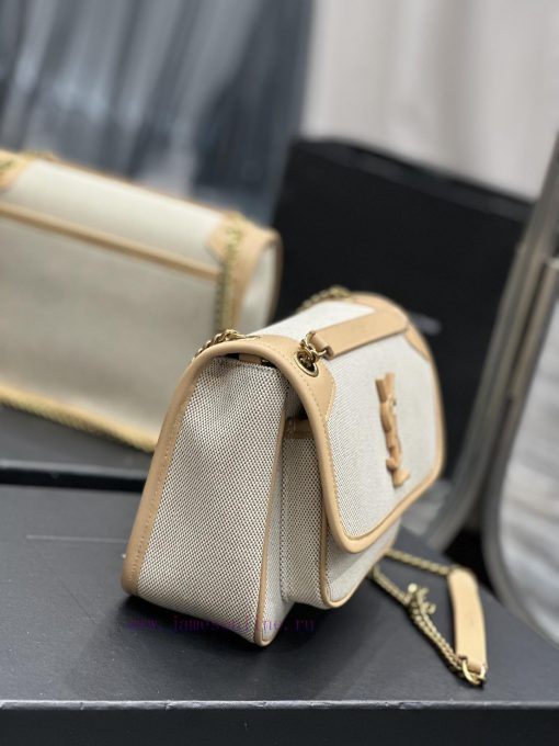 Yves Saint Laurent Bags Apricot colored cowhide paired with cotton and linen_Niki_ popular linen color matching, a h bxm5bz3h - Image 6