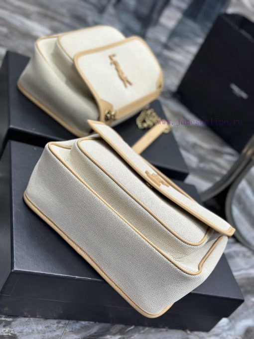 Yves Saint Laurent Bags Apricot colored cowhide paired with cotton and linenNiki_ popular linen color matching, a hi omw938up - Image 8