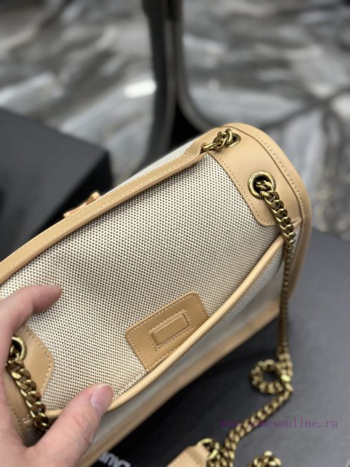Yves Saint Laurent Bags Apricot colored cowhide paired with cotton and linen_Niki_ popular linen color matching, a h bxm5bz3h - Image 8