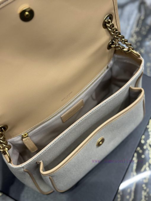 Yves Saint Laurent Bags Apricot colored cowhide paired with cotton and linenNiki_ popular linen color matching, a hi omw938up - Image 10