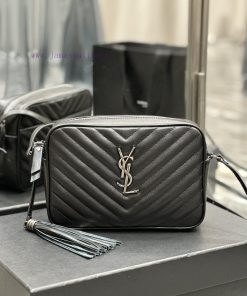 Yves Saint Laurent Bags NewLou Camera Bag - Black Silver BuckleTop level imported Italian cowhide camera bag. Hong K jqr4apua