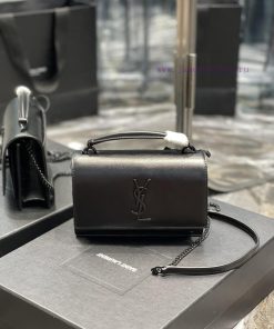 Yves Saint Laurent Bags 𝑺𝒖𝒏𝒔𝒆𝒕 𝑾𝒐𝒄 Black buckle toothpick pattern_Here comes the new sunset bag with toothpick patt mxveckfl