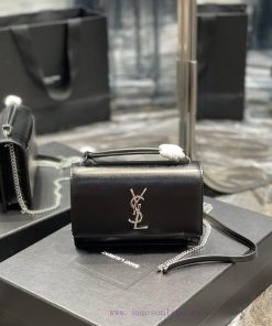 Yves Saint Laurent Bags 𝑺𝒖𝒏𝒔𝒆𝒕 𝑾𝒐𝒄 Black silver buckle toothpick pattern_Here comes the new sunset bag with toothpi 9g5tc382
