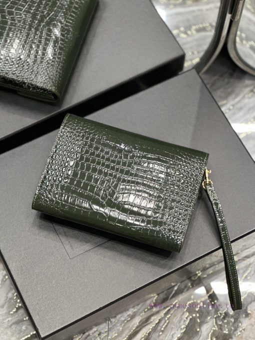 Yves Saint Laurent Bags NEW new colorMONOGRAM Crocodile Pattern HandbagEquipped with a detachable wrist strap, high- fnai93i9 - Image 10
