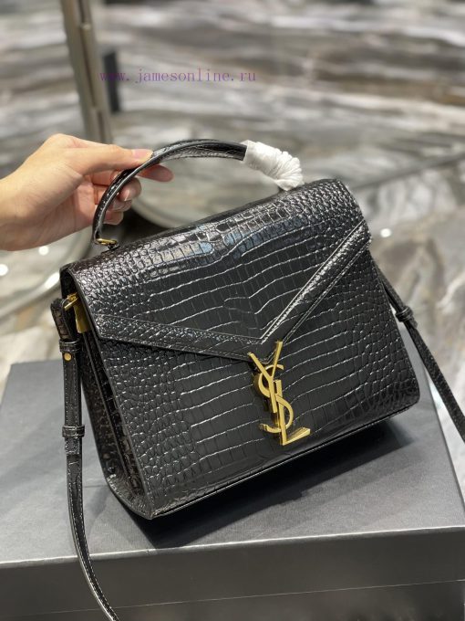 Yves Saint Laurent Bags 𝑪𝑨𝑺𝑺𝑨𝑵𝑫𝑹𝑨 _ briefcaseImported cowhide from Italy, paired with high-end crocodile embossed pa jie60ys6