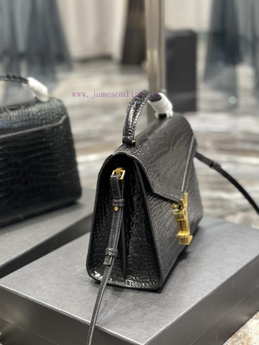 Yves Saint Laurent Bags 𝑪𝑨𝑺𝑺𝑨𝑵𝑫𝑹𝑨 _ briefcaseImported cowhide from Italy, paired with high-end crocodile embossed pa jie60ys6 - Image 5