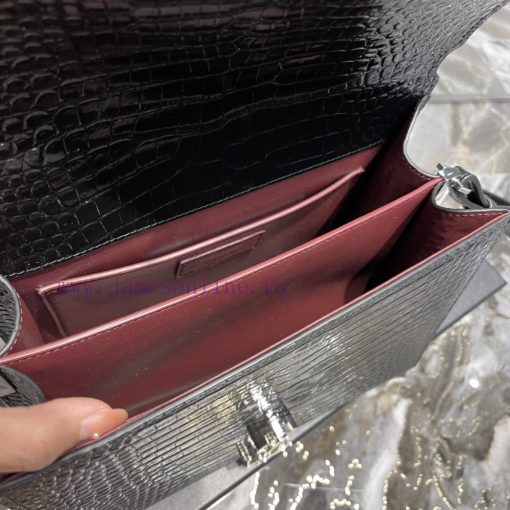 Yves Saint Laurent Bags 𝑪𝑨𝑺𝑺𝑨𝑵𝑫𝑹𝑨 _ briefcaseImported cowhide from Italy, paired with high-end crocodile embossed pa 754e4c18 - Image 9