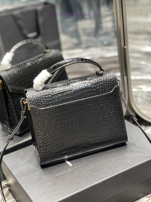 Yves Saint Laurent Bags 𝑪𝑨𝑺𝑺𝑨𝑵𝑫𝑹𝑨 _ briefcaseImported cowhide from Italy, paired with high-end crocodile embossed pa jie60ys6 - Image 10