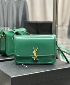 Yves Saint Laurent Bags 𝑺𝑶𝑳𝑭𝑬𝑹𝑰𝑵𝑶 𝑩𝑶𝑿 Green and gold buckle_23cmMust be popular, it conquered the entire fashion cir qw57u3jv