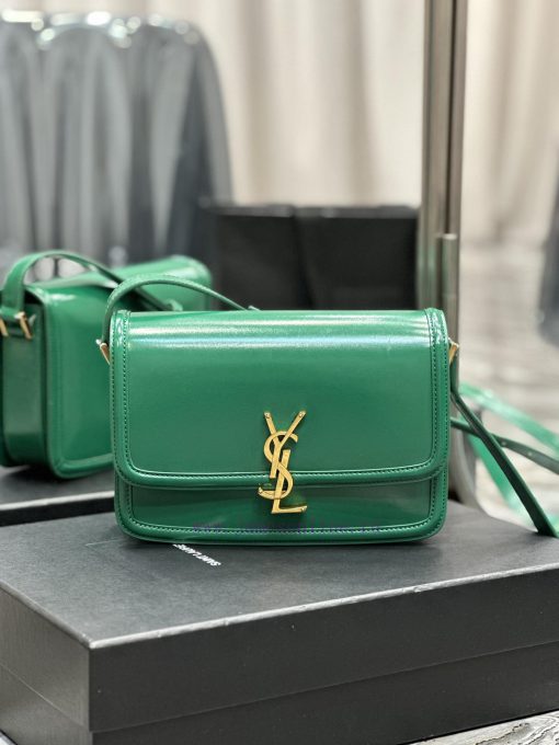 Yves Saint Laurent Bags 𝑺𝑶𝑳𝑭𝑬𝑹𝑰𝑵𝑶 𝑩𝑶𝑿 Green and gold buckle_23cmMust be popular, it conquered the entire fashion cir qw57u3jv