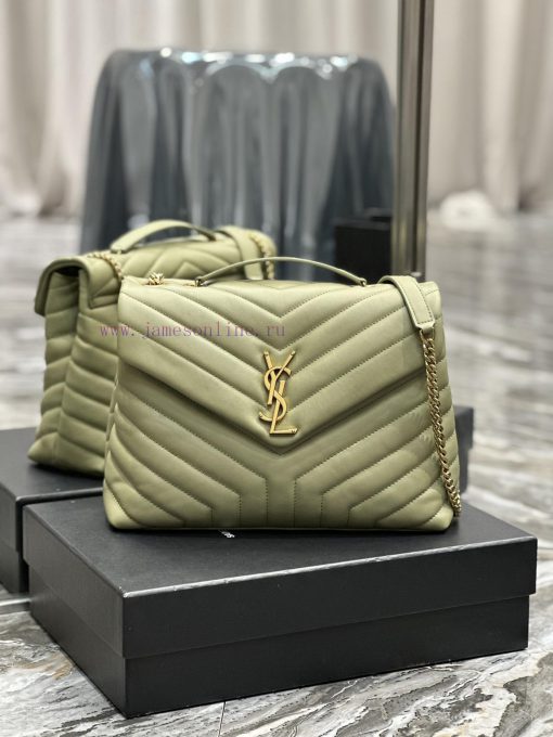 Yves Saint Laurent Bags ▪ 𝑳𝑶𝑼𝑳𝑶𝑼 New colorAvocado green with gold buckle_The latest upgraded version of LOULOU Medi wrssx60g