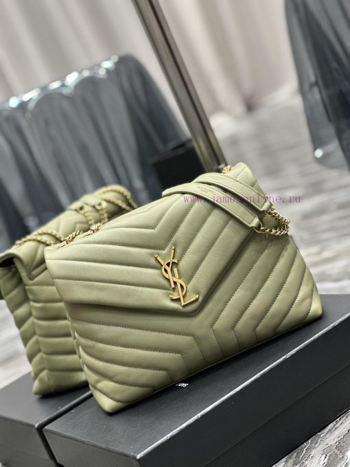 Yves Saint Laurent Bags ▪ 𝑳𝑶𝑼𝑳𝑶𝑼 New colorAvocado green with gold buckle_The latest upgraded version of LOULOU Medi wrssx60g - Image 3