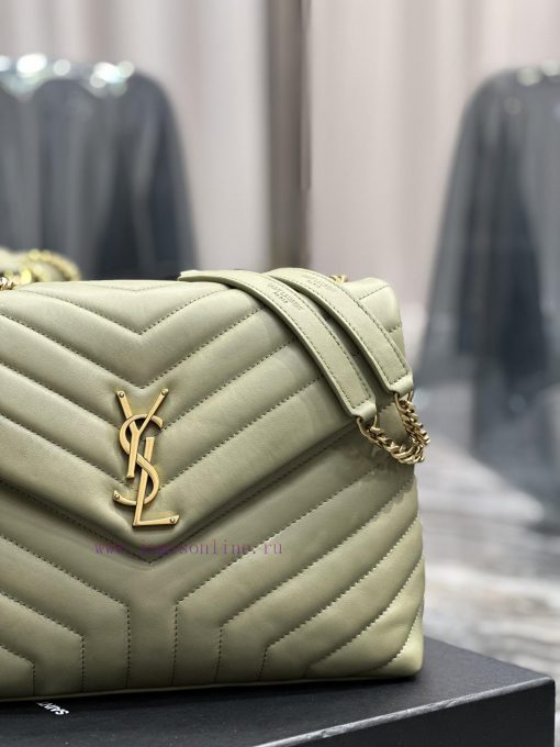 Yves Saint Laurent Bags ▪ 𝑳𝑶𝑼𝑳𝑶𝑼 New colorAvocado green with gold buckle_The latest upgraded version of LOULOU Medi wrssx60g - Image 5